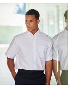 H-H515-Mens Classic Short Sleeved Oxford Shirt 2